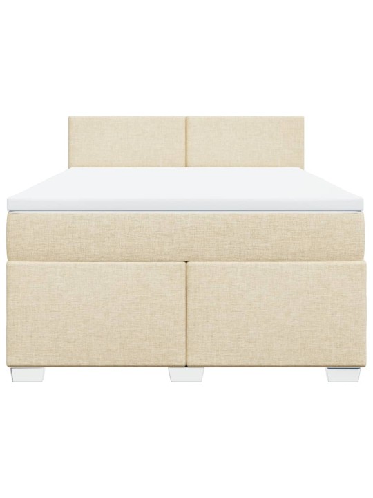 Box spring postel s matrací krémová 160x200 cm textil
