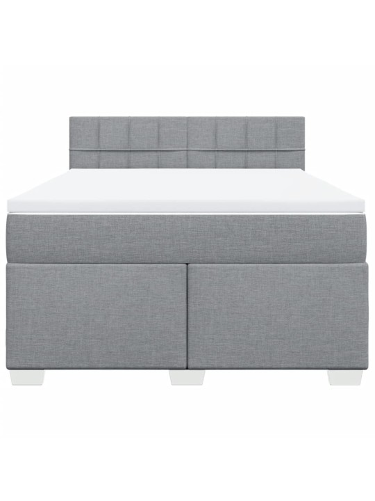 Box spring postel s matrací světle šedá 160 x 200 cm textil