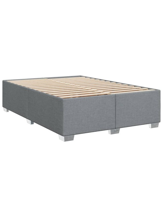 Box spring postel s matrací světle šedá 160 x 200 cm textil