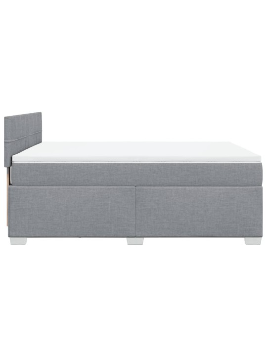Box spring postel s matrací světle šedá 160 x 200 cm textil