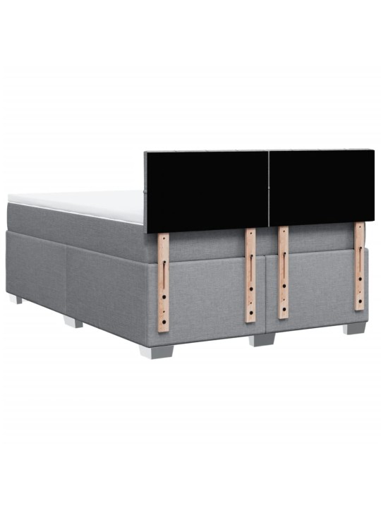 Box spring postel s matrací světle šedá 160 x 200 cm textil