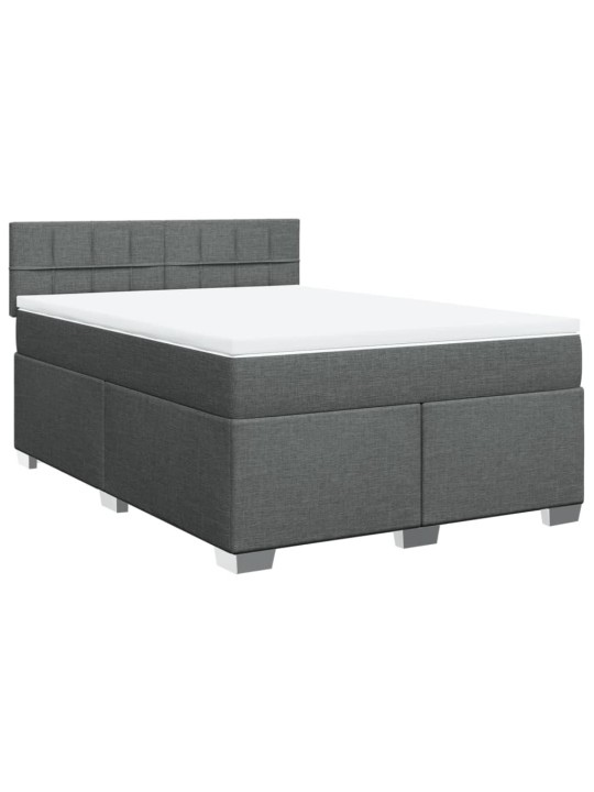Box spring postel s matrací tmavě šedá 160x200 cm textil