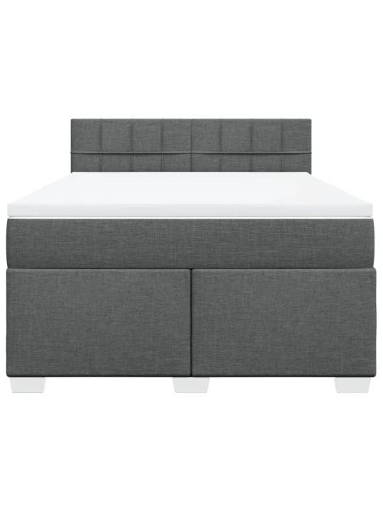 Box spring postel s matrací tmavě šedá 160x200 cm textil