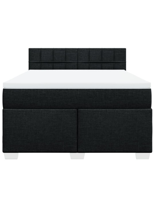 Box spring postel s matrací černá 160x200 cm textil