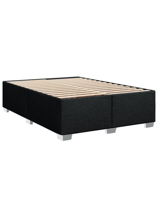 Box spring postel s matrací černá 160x200 cm textil