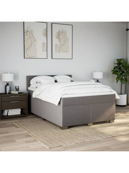 Box spring postel s matrací taupe 160x200 cm textil