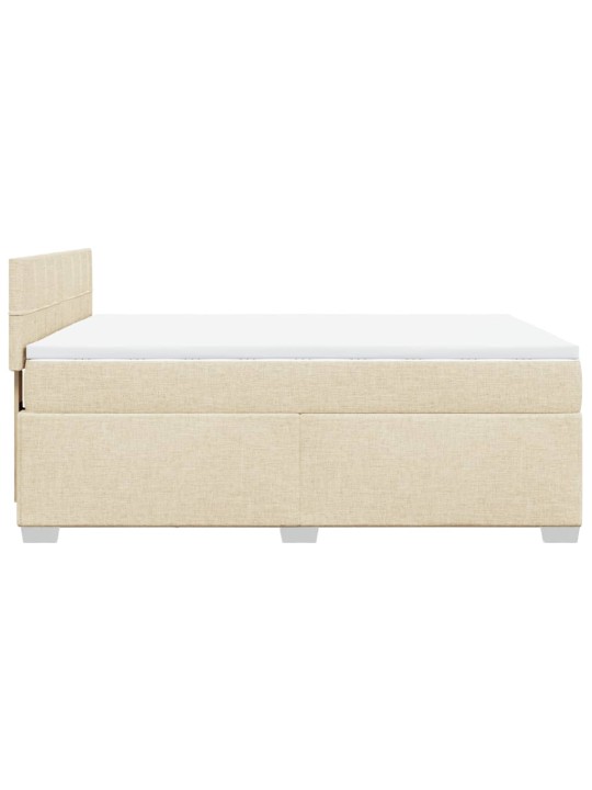 Box spring postel s matrací krémová 160x200 cm textil
