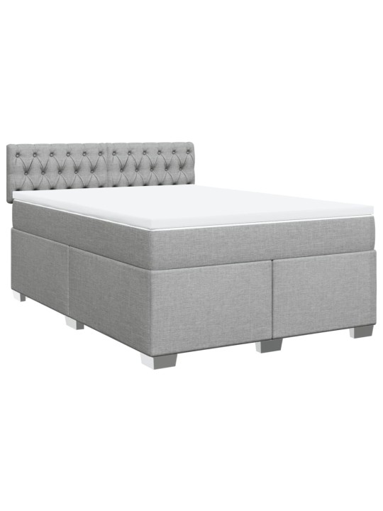 Box spring postel s matrací světle šedá 160 x 200 cm textil