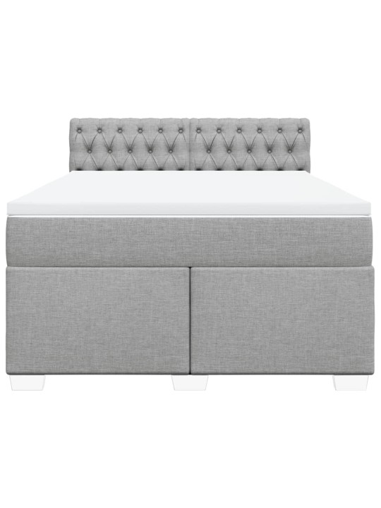 Box spring postel s matrací světle šedá 160 x 200 cm textil