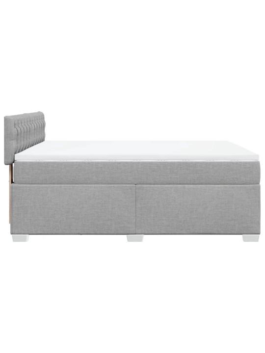 Box spring postel s matrací světle šedá 160 x 200 cm textil