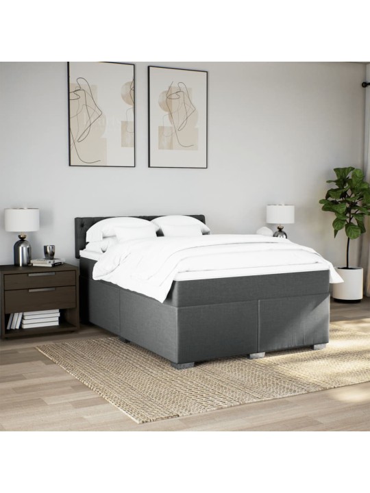 Box spring postel s matrací tmavě šedá 160x200 cm textil