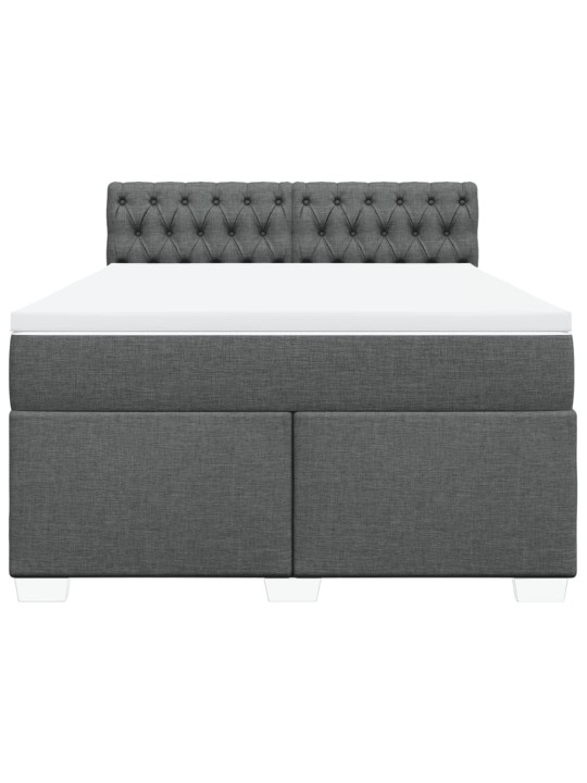 Box spring postel s matrací tmavě šedá 160x200 cm textil