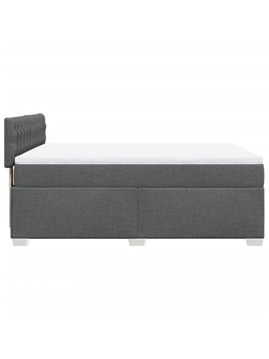 Box spring postel s matrací tmavě šedá 160x200 cm textil