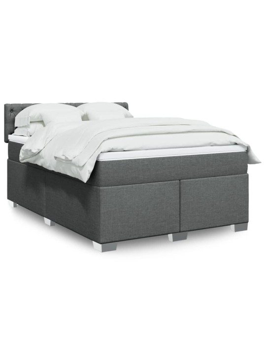 Box spring postel s matrací tmavě šedá 160x200 cm textil