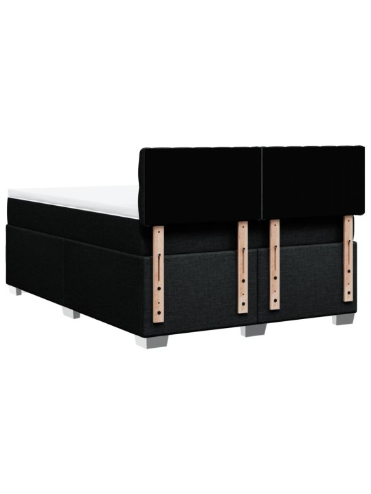 Box spring postel s matrací černá 160x200 cm textil