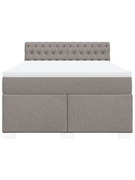 Box spring postel s matrací taupe 160x200 cm textil