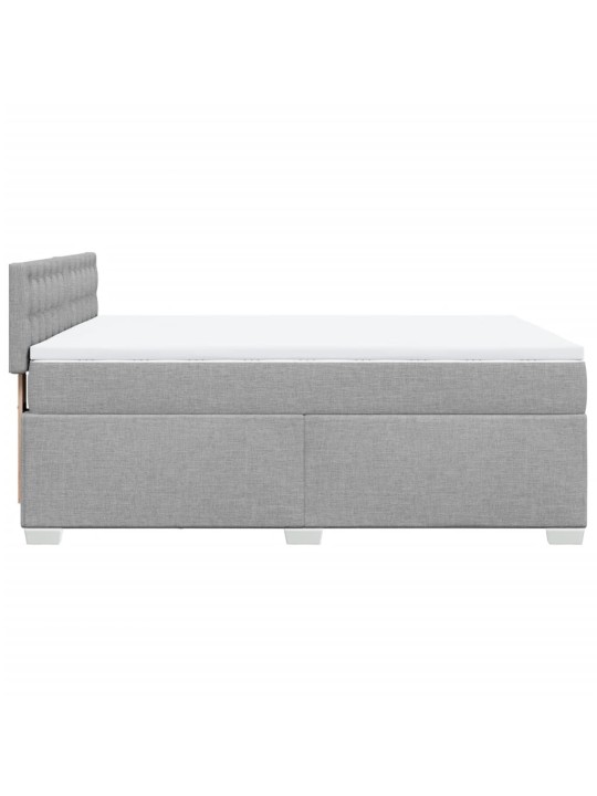 Box spring postel s matrací světle šedá 160 x 200 cm textil