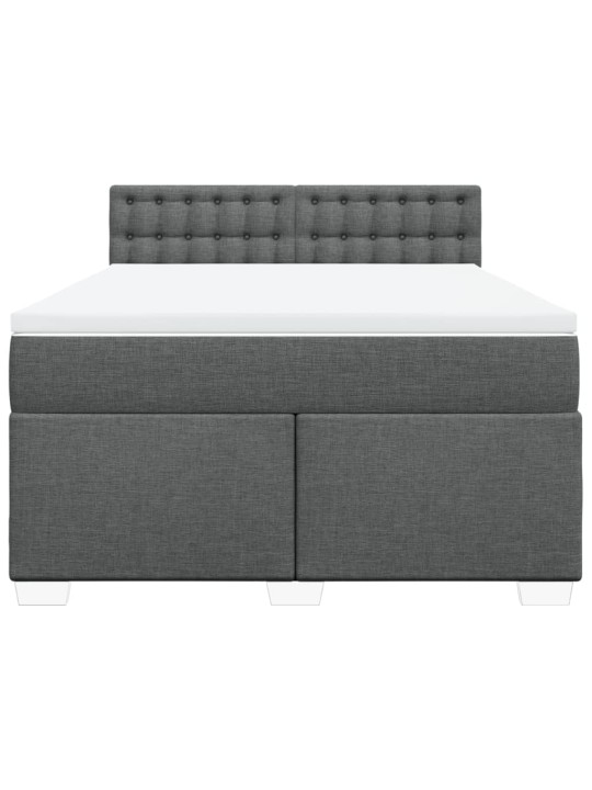 Box spring postel s matrací tmavě šedá 160x200 cm textil