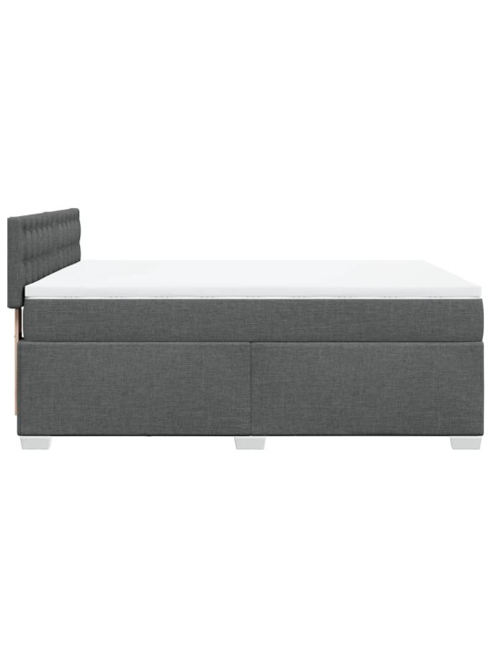 Box spring postel s matrací tmavě šedá 160x200 cm textil