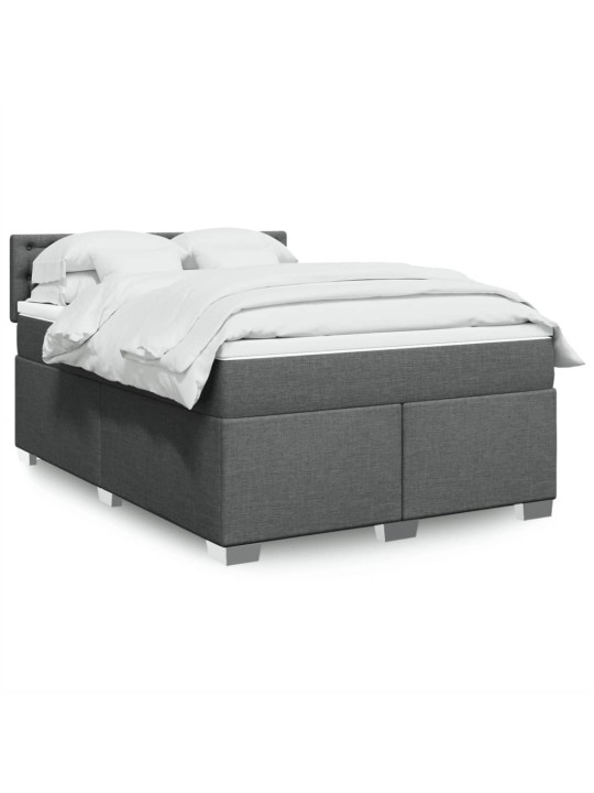 Box spring postel s matrací tmavě šedá 160x200 cm textil