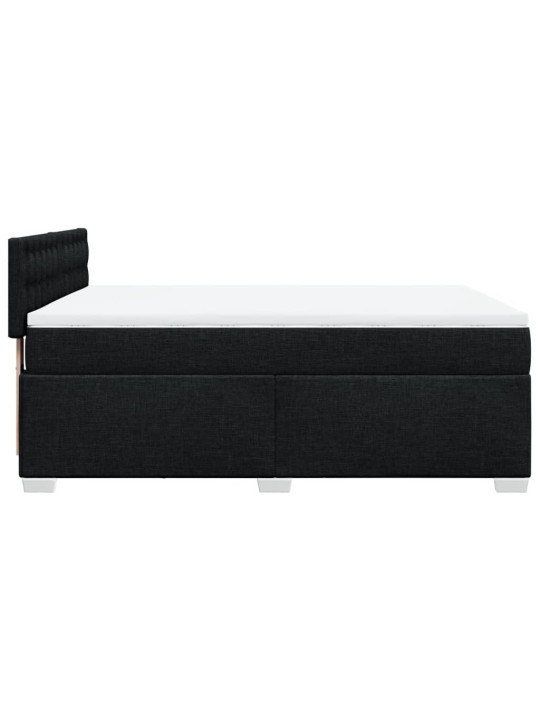 Box spring postel s matrací černá 160x200 cm textil