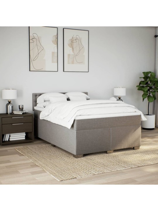 Box spring postel s matrací taupe 160x200 cm textil