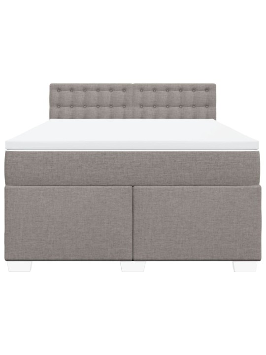 Box spring postel s matrací taupe 160x200 cm textil