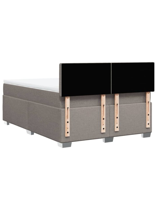 Box spring postel s matrací taupe 160x200 cm textil