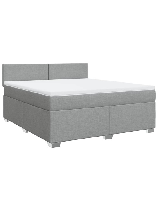 Box spring postel s matrací světle šedá 180 x 200 cm textil