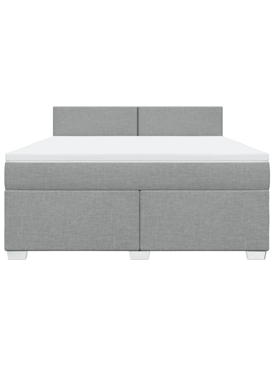 Box spring postel s matrací světle šedá 180 x 200 cm textil