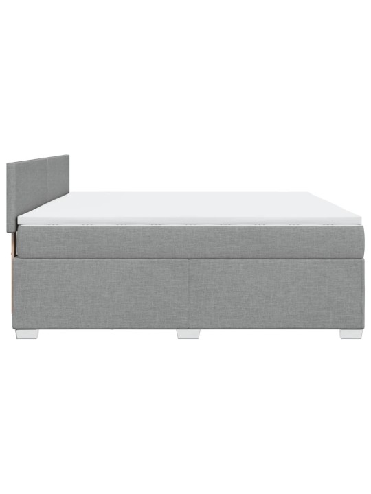 Box spring postel s matrací světle šedá 180 x 200 cm textil