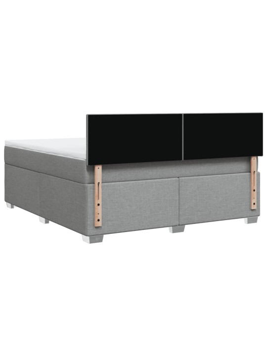 Box spring postel s matrací světle šedá 180 x 200 cm textil