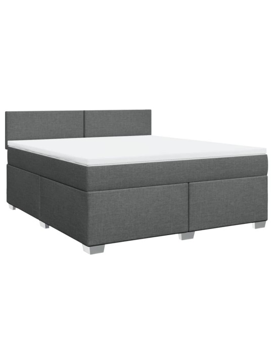 Box spring postel s matrací tmavě šedá 180x200 cm textil