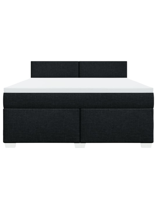 Box spring postel s matrací černá 180x200 cm textil
