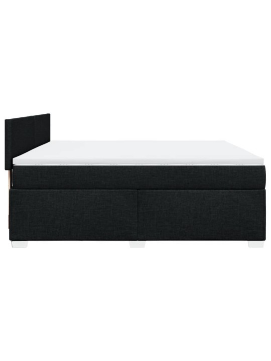 Box spring postel s matrací černá 180x200 cm textil