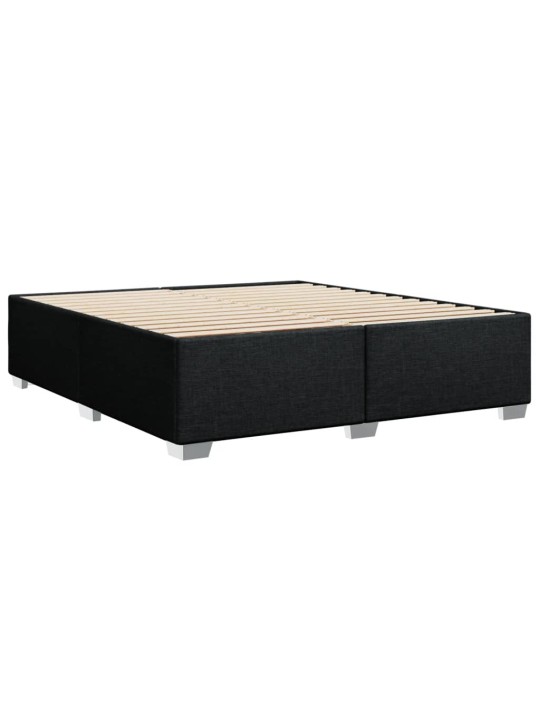 Box spring postel s matrací černá 180x200 cm textil