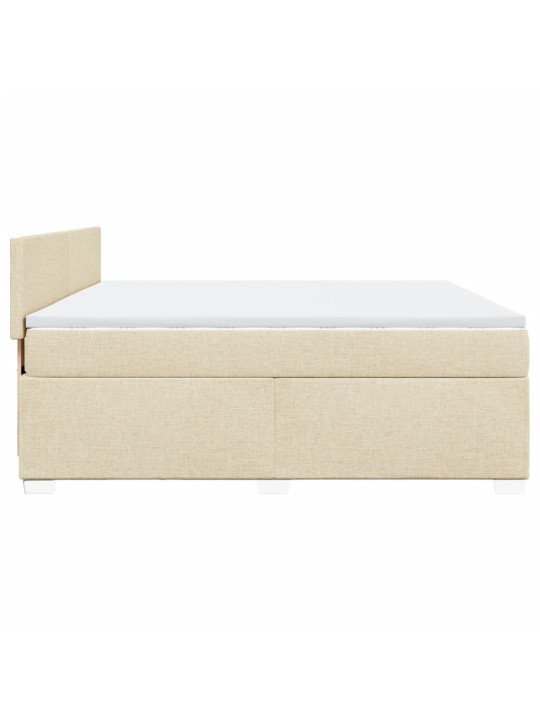Box spring postel s matrací krémová 180x200 cm textil