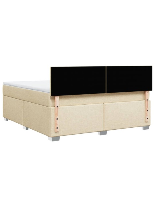 Box spring postel s matrací krémová 180x200 cm textil