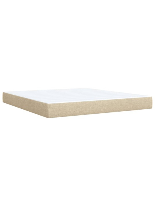 Box spring postel s matrací krémová 180x200 cm textil