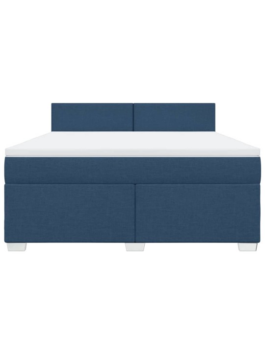 Box spring postel s matrací modrá 180x200 cm textil
