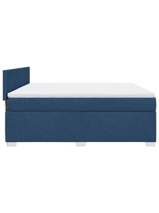 Box spring postel s matrací modrá 180x200 cm textil