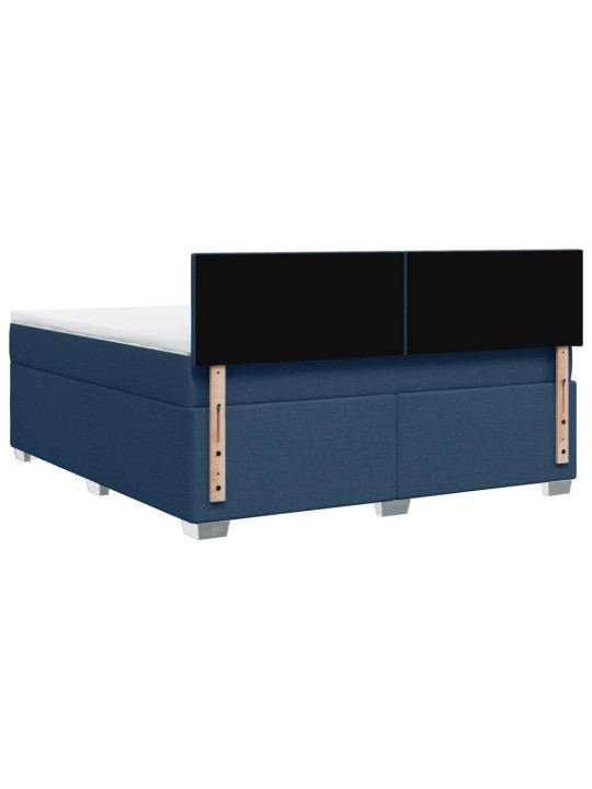 Box spring postel s matrací modrá 180x200 cm textil