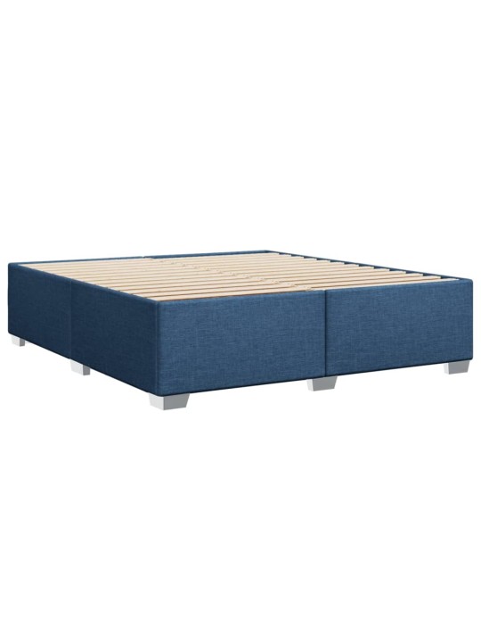 Box spring postel s matrací modrá 180x200 cm textil