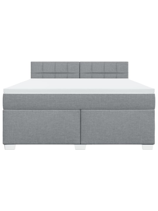 Box spring postel s matrací světle šedá 180 x 200 cm textil