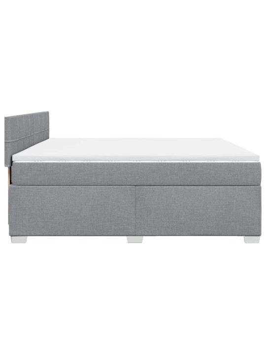 Box spring postel s matrací světle šedá 180 x 200 cm textil