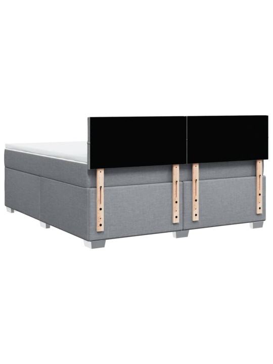 Box spring postel s matrací světle šedá 180 x 200 cm textil