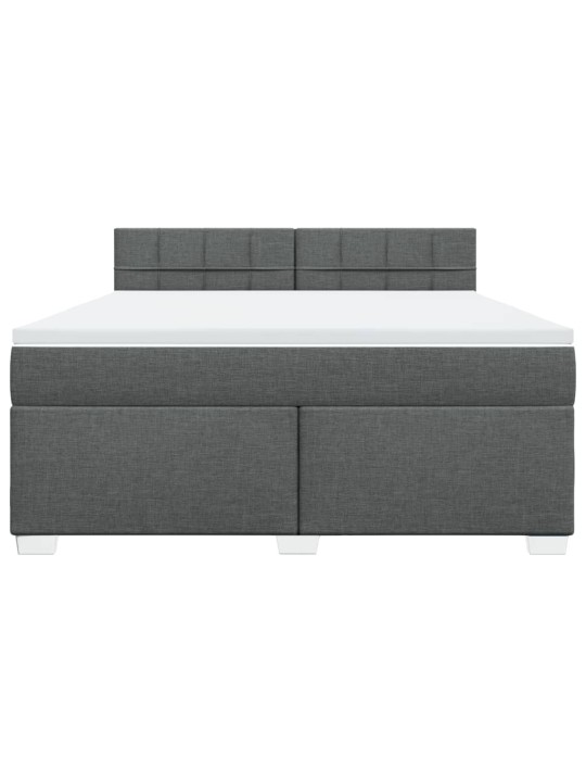 Box spring postel s matrací tmavě šedá 180x200 cm textil