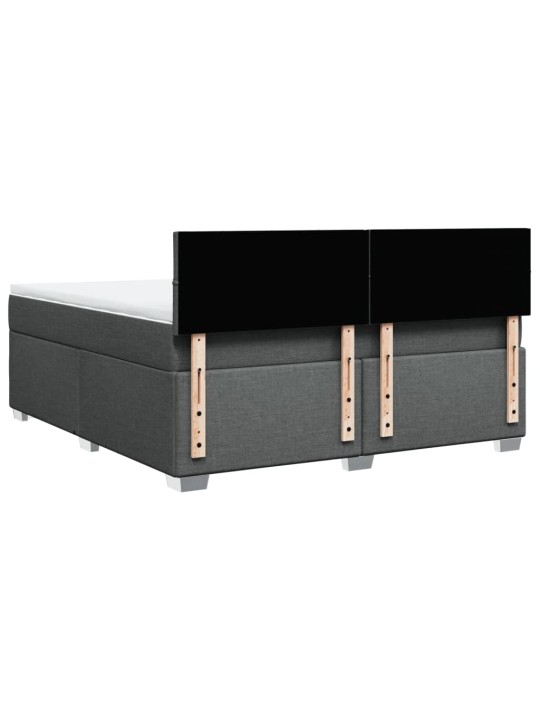 Box spring postel s matrací tmavě šedá 180x200 cm textil