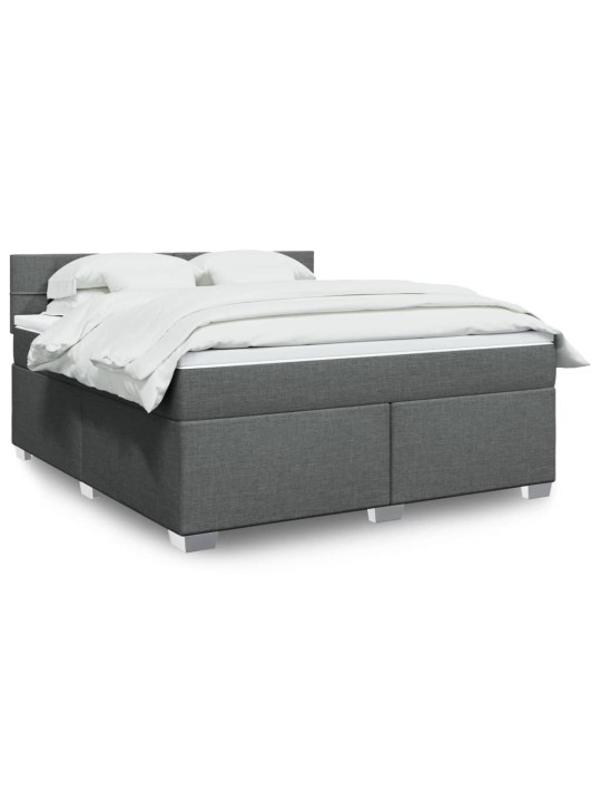Box spring postel s matrací tmavě šedá 180x200 cm textil