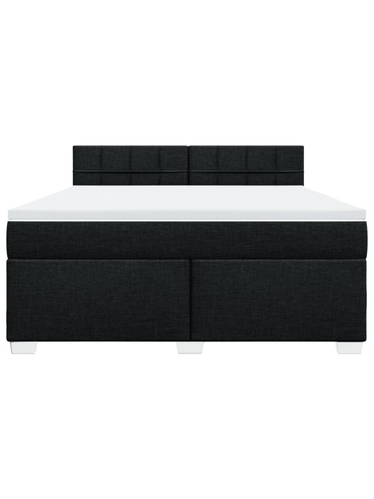 Box spring postel s matrací černá 180x200 cm textil